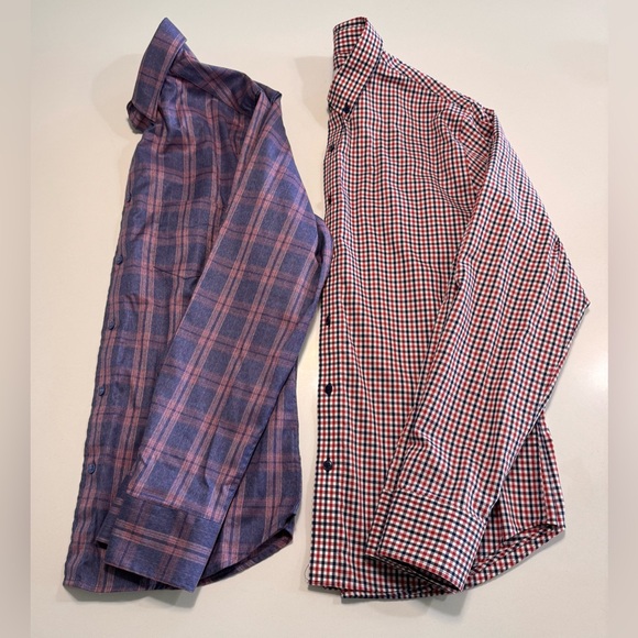twillory Other - Twillory Untuckable Mens Lot Of 2 Size Medium Tailored Fit Button Shirt Plaid